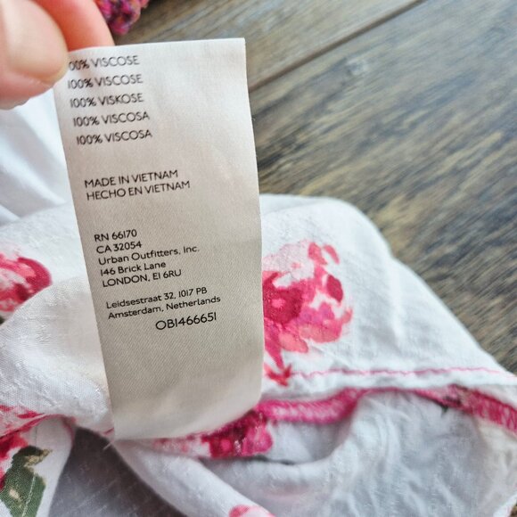 Free People Gemini Floral Paisley Mixed Patchwork Boho Blouse Button Oversize - Picture 12 of 15